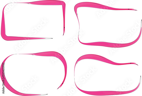 pink painted curve geometrical frames shapes