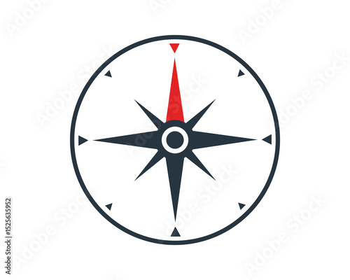 A compass icon, symbolizing direction, guidance, and exploration. Minimalist design, clean lines, and a clear visual representation. Great for navigation, travel, and adventure themes.