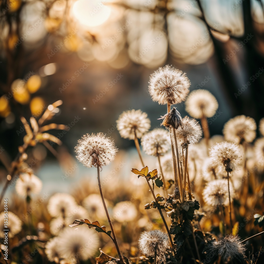 Obraz premium dandelion in the wind