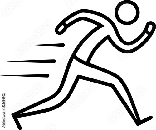 Dynamic outline of a Running Athlete on transparent background