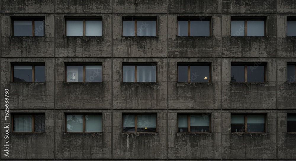 Fototapeta premium Urban building facade concrete structure grid of windows