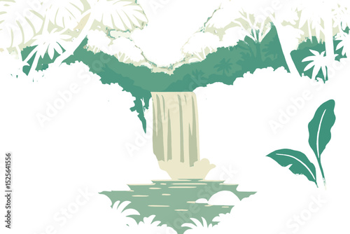 A jungle wallpaper featuring a tropical nature background and waterfall forest