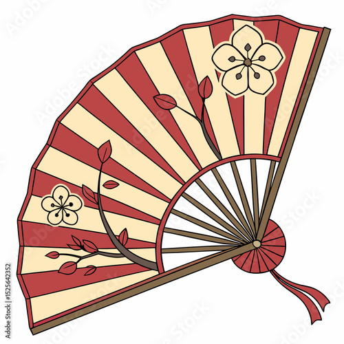Vector traditional japanese fan isolated
