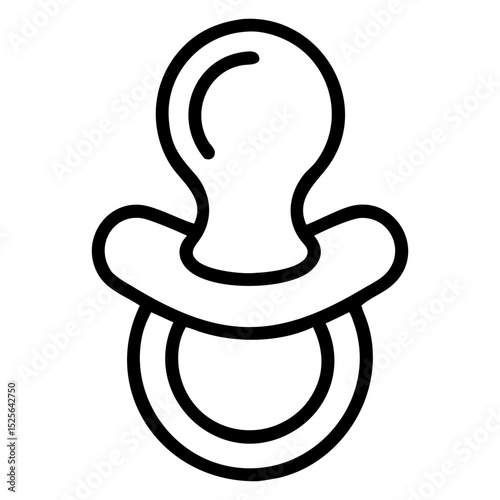 Simple outline icon of pacifier in minimalistic style