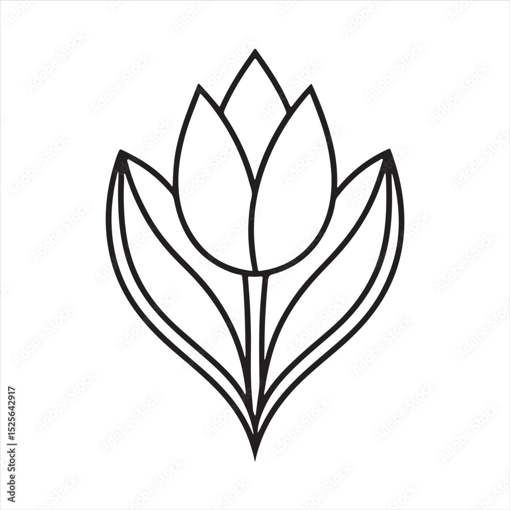 Obraz premium tulip flower silhouette vector