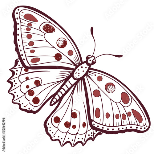 Illustrated Butterfly with Allergy and Red Spots on Wings. Perfect for: World Allergy Week, spring season promotions, children's books