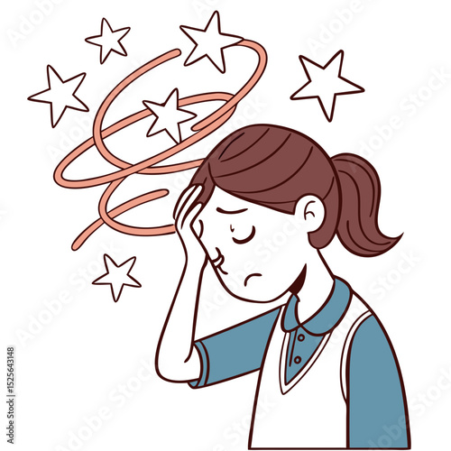 Dizzy Girl with Spinning Stars. Perfect for: School safety programs, health awareness campaigns