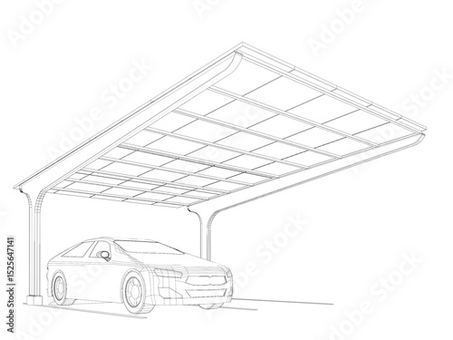 3D illustration of parking facility