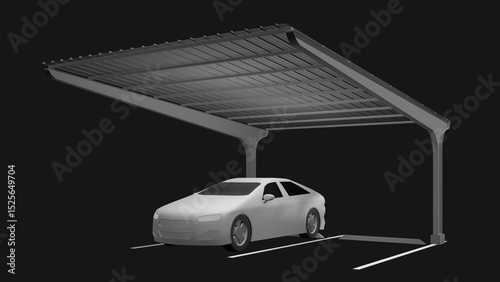 3D illustration of parking facility