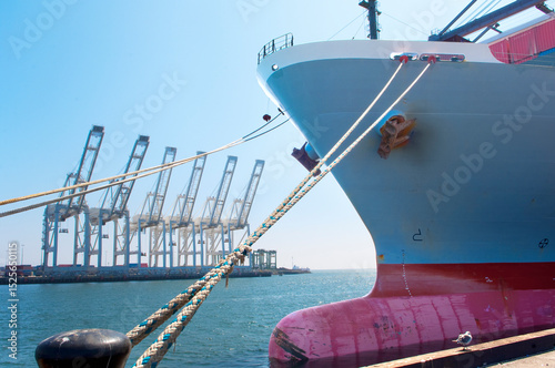 Cargo ships in the Port of Los Angeles