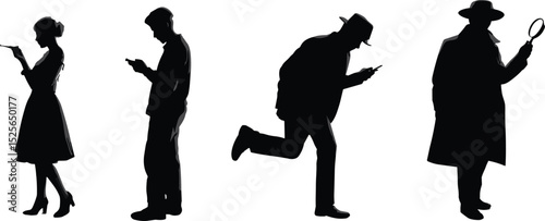 Detective and Sleuth Silhouettes: Mystery, Investigation, and Espionage in Action