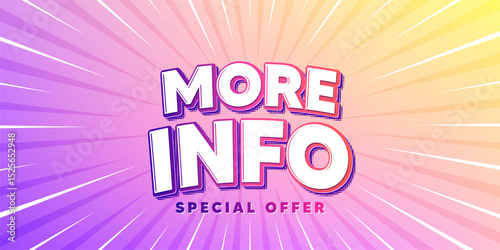More info sun rays gradient banner. Light burst background. More info tag. Navigation sign. Read description symbol. Gradient sun rays. Sunburst light. Vector