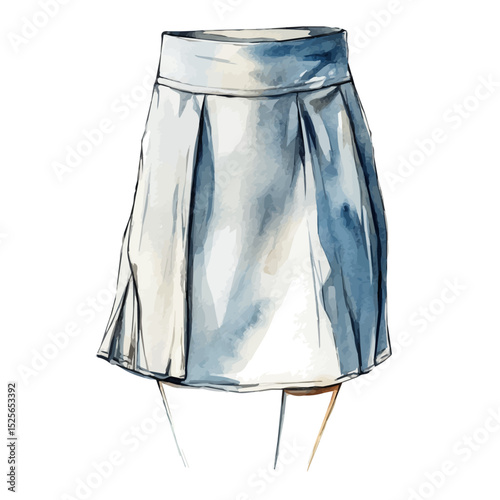 Pencil Skirt, watercolor clipart vector, high quality, isolated on a white background.