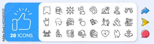 Phone payment, Teamwork and Vip table line icons. Interest rate, AI generate, Inflation icons. Pack of Inspect, Music, Fingerprint icon. Face scanning, Leadership, Discrimination pictogram. Vector
