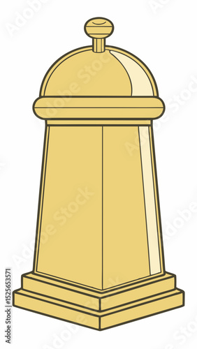Elegant decorative urn illustration in light golden hues with minimalist line art design