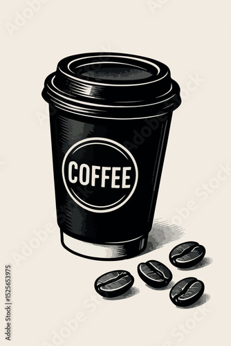 Coffee Cup and Beans