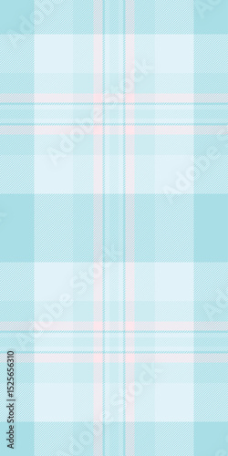 Scarf seamless textile tartan, oilcloth vector fabric texture. Veil plaid pattern background check in light and light cyan colors.