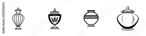 Various decorative jars and urns suitable for creative design projects