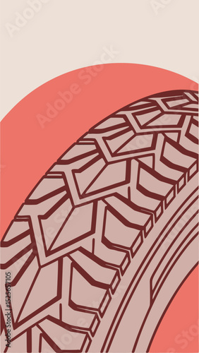 Abstract illustration of a tire tread pattern in a modern and artistic design