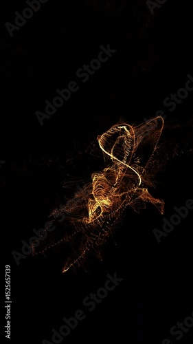 Abstract Golden Light Particle Swirls Loop