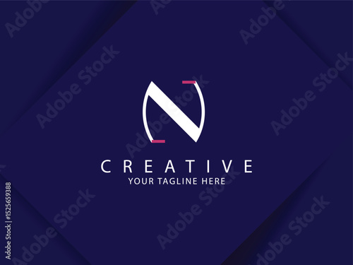 Minimalist letter N logo design and template. monogram and letter in vector
