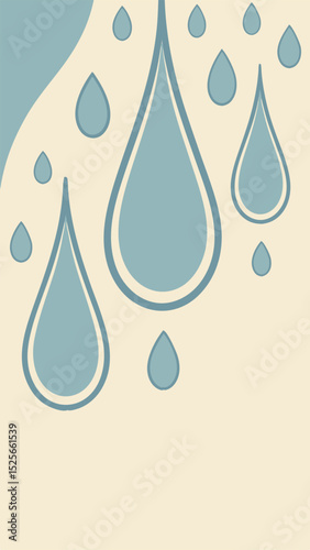 Abstract vector illustration featuring stylized raindrops with transparency for design projects