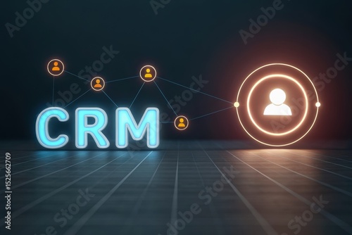 3D illustration of the word CRM, visually representing customer relationship management concepts. Concept of  CRM Strategy for Customer Engagement and Conversion Growth.