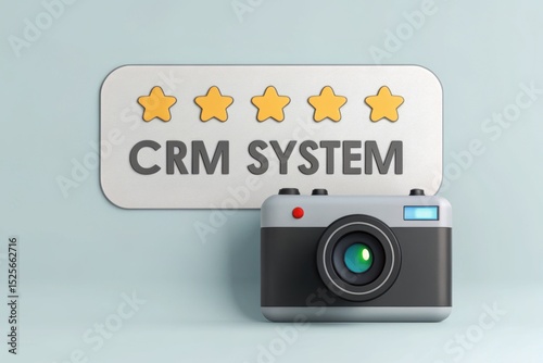 3D illustration of a CRM system concept with text elements and visual design. Concept of  CRM Strategy for Customer Engagement and Conversion Growth.