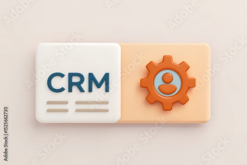 3D illustration of the word CRM, showcasing a modern design for business and technology themes. Concept of  CRM Strategy for Customer Engagement and Conversion Growth.