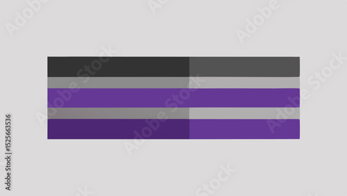 Asexual pride flag representation in a simple and colorful geometric design