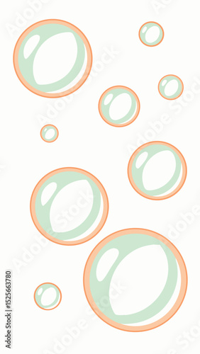 Cartoon bubbles floating against a white background offering versatile design potential