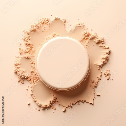 Makeup Compact Design Featuring Cream Container and Powder Shades

