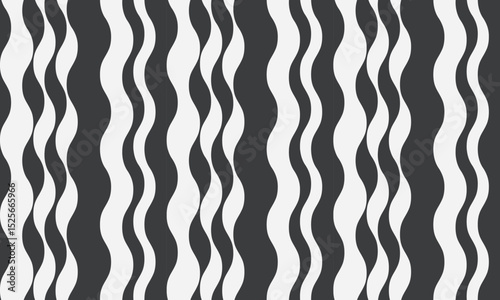 Abstract black and white wavy lines pattern.  Modern, stylish design perfect for backgrounds, website banners, textiles, or any project needing a dynamic, flowing visual.