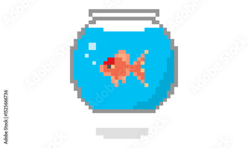 fish tank aquarium pixel art vector 