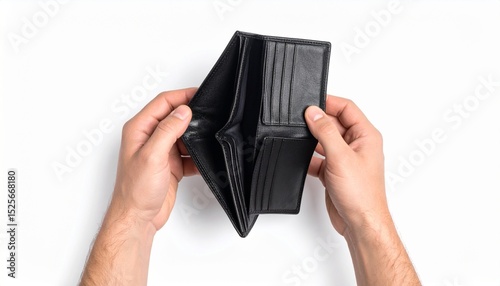 A man holding an empty wallet