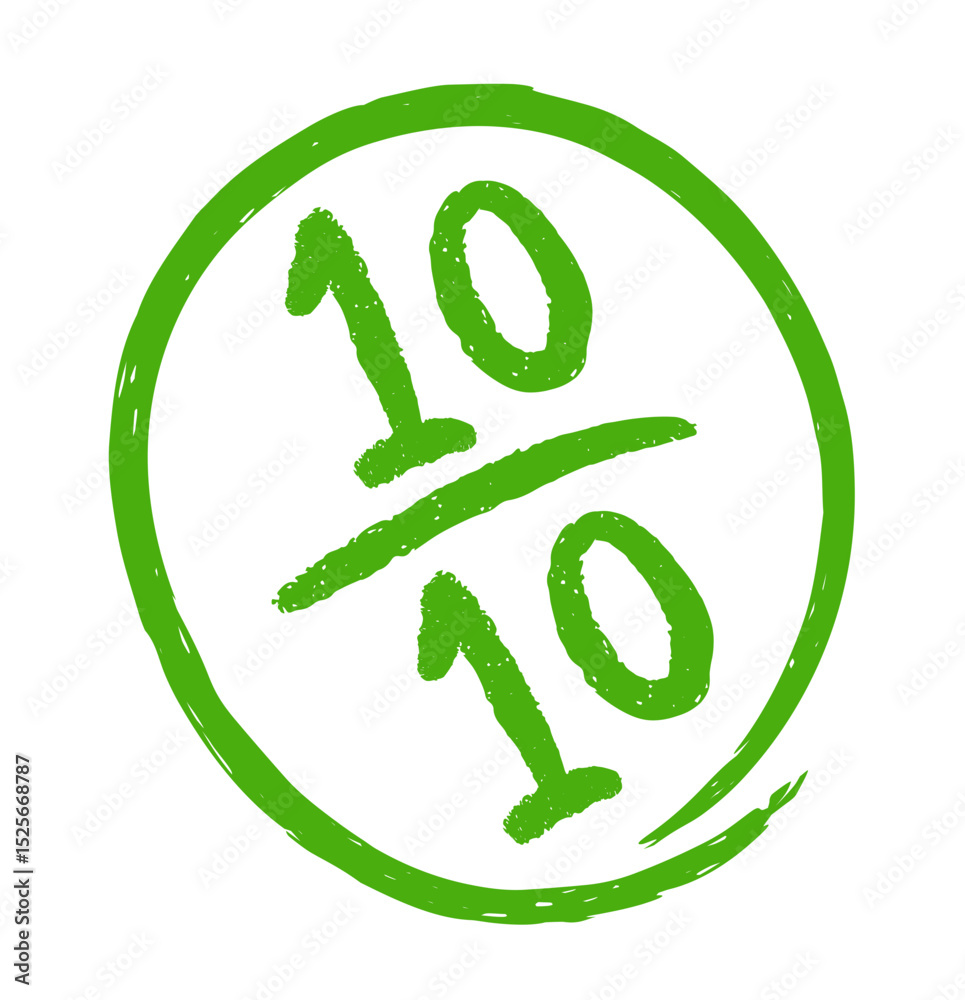Doodle Illustration 10/10 Rating Circle - for Review and Quality Concepts, Suitable for Icons, Stickers, and Social Media Graphics. Doodle Illustration 10/10 Rating Circle - for Review and Quality Concepts, Suitable for Icons, Stickers, and Social Media Graphics.