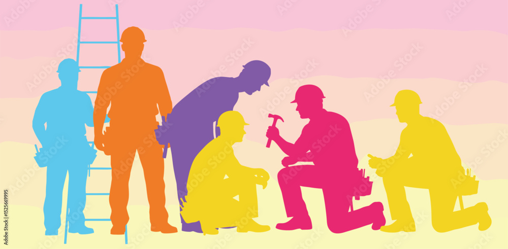 Fototapeta premium Happy Workers day or international Labor day concept background. labor day and may day celebration design.