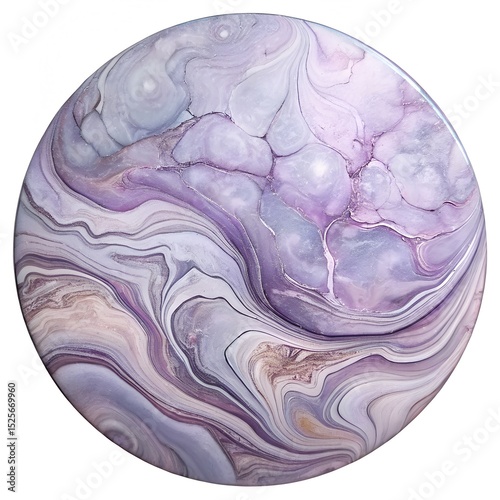 Lilac and Violet Alcohol Ink Marble Texture with Silver Accents