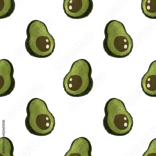 Seamless pattern with cartoon avocado. colorful illustration. hand drawing, flat style.design for fabric, print, textile, wrapper