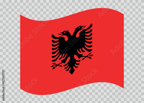 Flag of Albania. Albanian national symbol in official colors. Template icon. Abstract vector background.