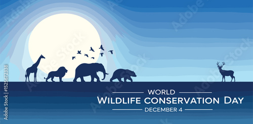 World Wildlife Conservation Day concept Vector illustration.