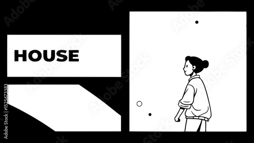 A social media profile picture and banner combo, using the house logo as the profile icon, and a clean horizontal banner with a larger version of the house on the left, company name on the right, with