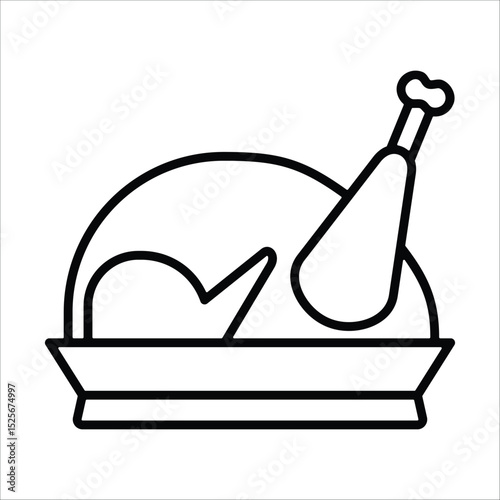 Grilled Chicken  Icon Element For Design