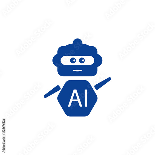 blue AI robot vector