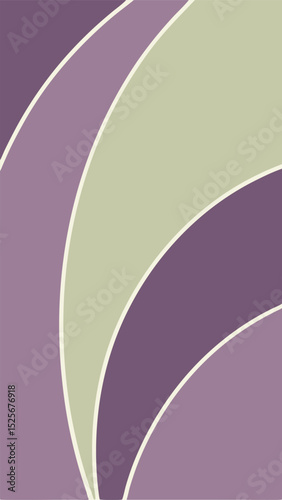 Abstract color block design in serene purple tones with curved geometric elements