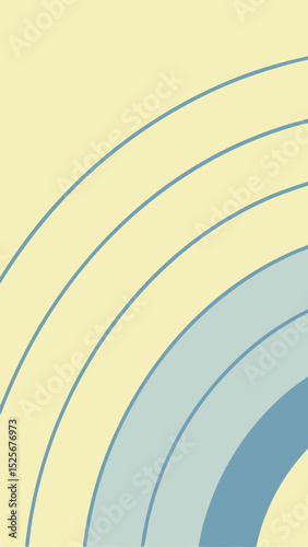 Abstract colorful arcs illustration with soft pastel colors and minimalist design