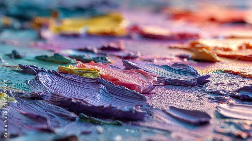 Obraz premium Oil painting brush strokes with rich colorful textures