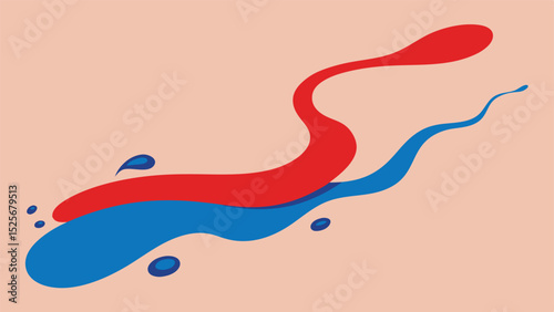 Abstract fluid elements in red and blue with transparency perfect for design projects