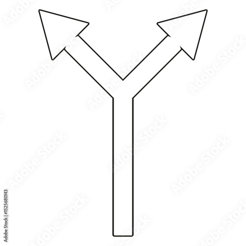 Two way icon. Forked path symbol. Split arrow direction. Vector illustration.