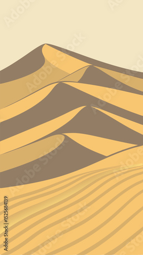 Abstract illustration of sand dunes depicting the desert landscape with neutral earth tones